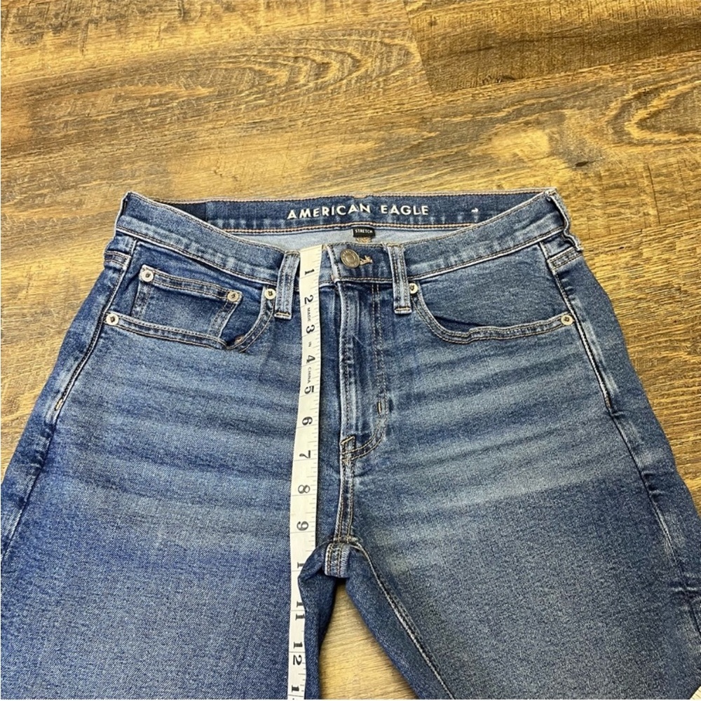 AE American Eagle '90s Straight Stretch Blue Denim Jeans Women Size 6 WORN ONCE - Picture 3 of 9